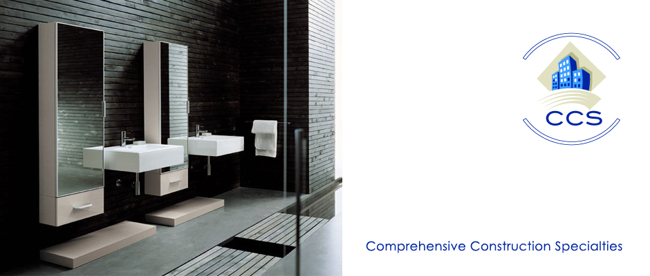 bathroom with CCS logo